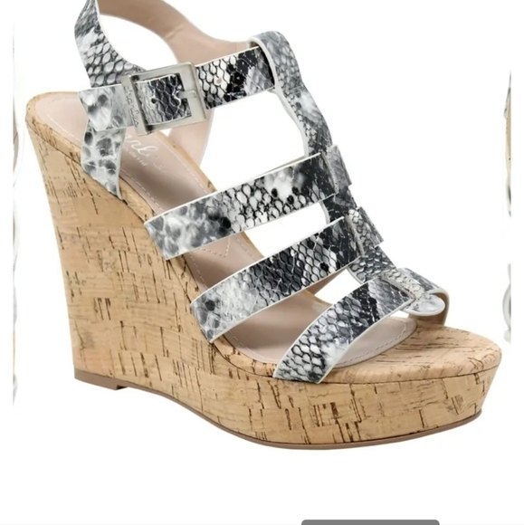CHARLES BY CHARLES DAVID Faux snake print Arbor wedge sandal size 9.5 - Picture 4 of 8